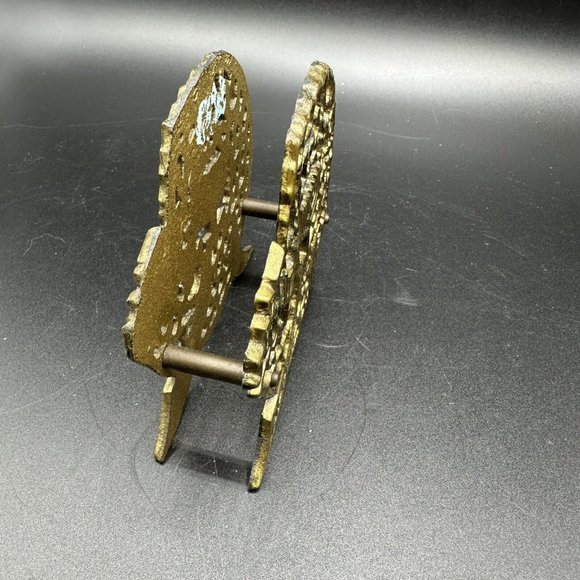 Brass w/Enamel Napkin Holder Letter Card Holder Jerusalem Vintage - Picture 4 of 7